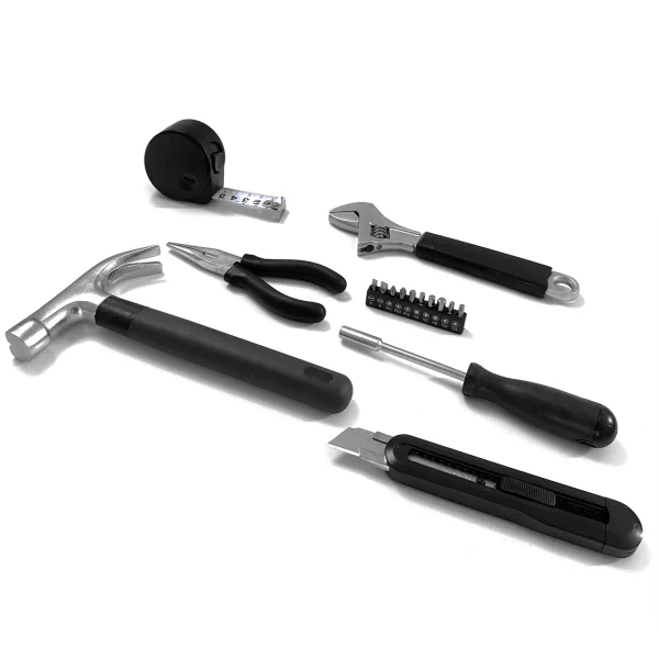 16-Piece Household Hand Tool Set with Plastic Toolbox for DIY Projects - Image 2