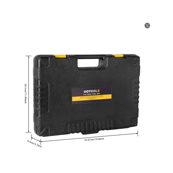 218-Piece General Home & Auto Repair Tool Set in Yellow Case - Image 2