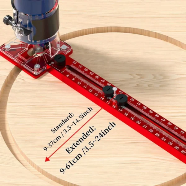 3-in-1 Router Circle Cutting Jig - 9-61cm Radius Woodworking Guide - Image 3