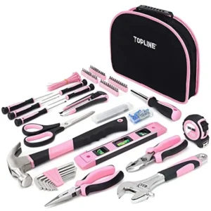 208-Piece Pink Tool Kit for Women - Home DIY Project Set with Pouch