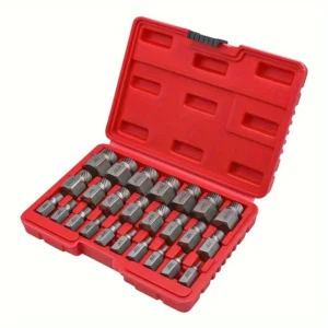 25-Piece Screw Extractor Set for Removing Broken Bolts and Studs