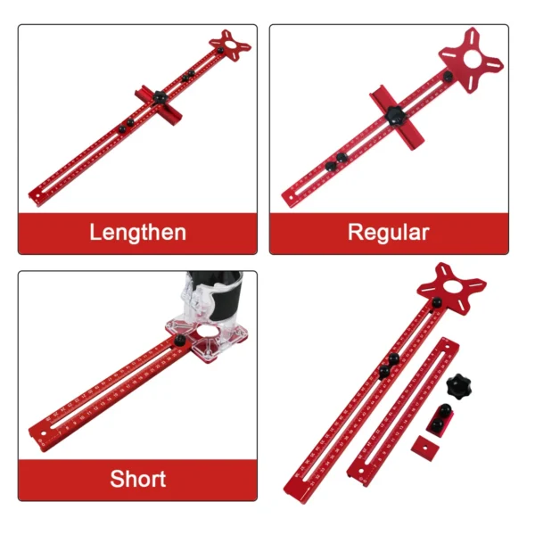 3-in-1 Router Circle Cutting Jig - 9-61cm Radius Woodworking Guide - Image 4