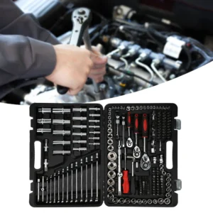 215-Piece Car Repair Tool Kit with 1/4, 3/8 & 1/2 Inch Socket Sets
