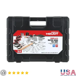 215-Piece Home Tool Set with Socket Wrench, Pliers, Screwdrivers & Case