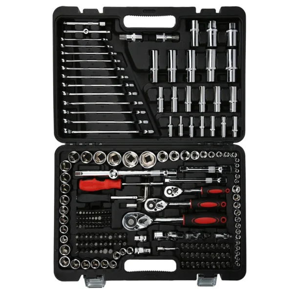 215-Piece Car Repair Tool Kit with 1/4, 3/8 & 1/2 Inch Socket Sets - Image 2